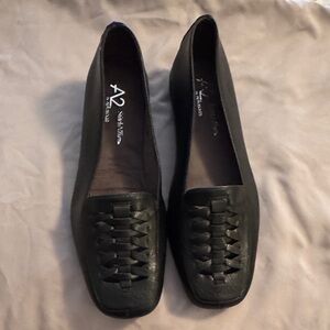 A2 By Aerosoles Black Woven Flats